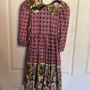 Mousefeathers girl’s cotton flannel holiday dress sz 10